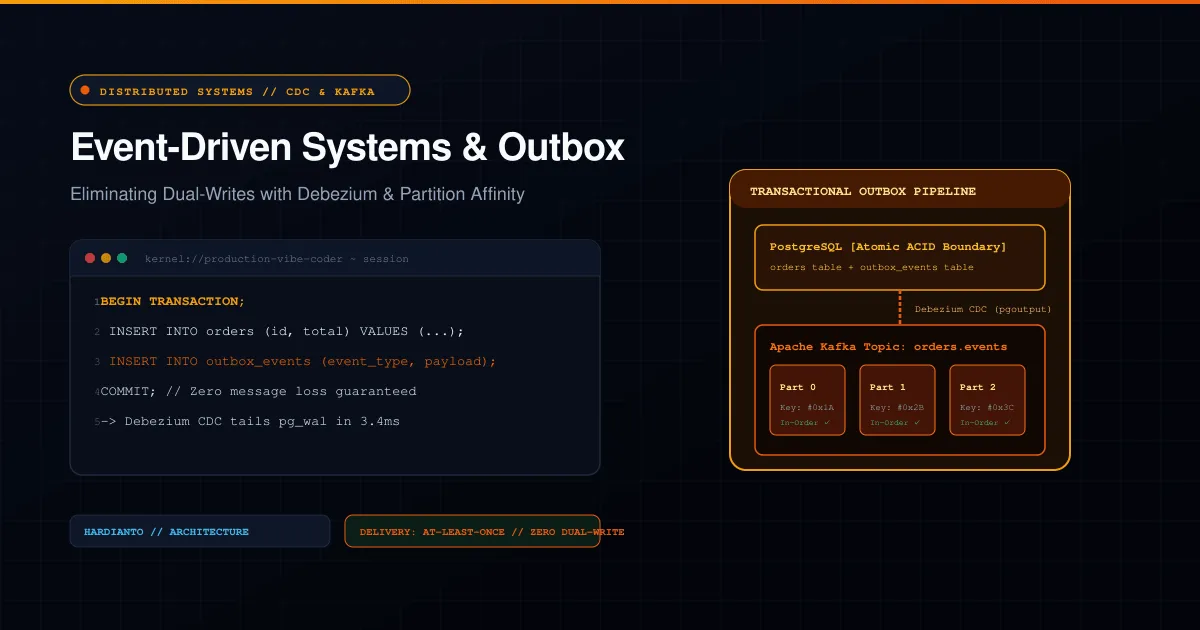 Architecting Resilient Event-Driven Systems: Kafka Partitioning, Consumer Groups, and the Transactional Outbox Pattern